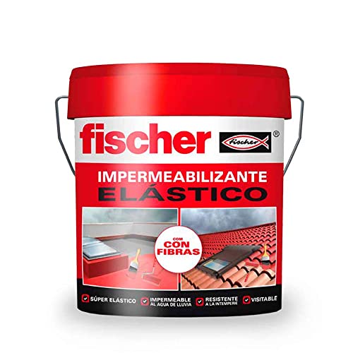fischer - Pintura impermeabilizante (cubo 20kg) Terracota con fibras, resistente al agua y exteriores