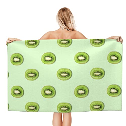 736 Toalla Baño De Rodajas De Kiwi Tropical Toalla Piscina Repelente Arena Toallas De Baño Altamente Absorbente Absorbent Bath Towels 80X130Cm para Sauna, Ducha, Yoga