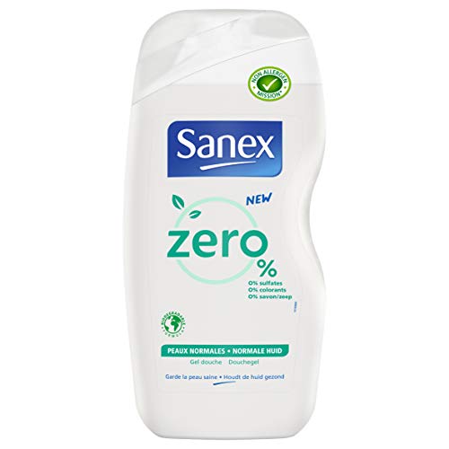 Sanex 0% Gel de ducha y baño, para pieles normales, 500 ml – juego de 2