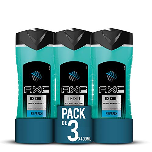 Axe Gel De Ducha Ice Chill - Pack de 3 x 400 ml (Total: 1200 ml)