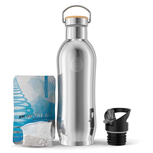 pH ACTIVE - Botella térmica con filtro de agua alcalina - Aislamiento doble y tapón deportivo - Acero inoxidable - Modelo de 2019-950 ml