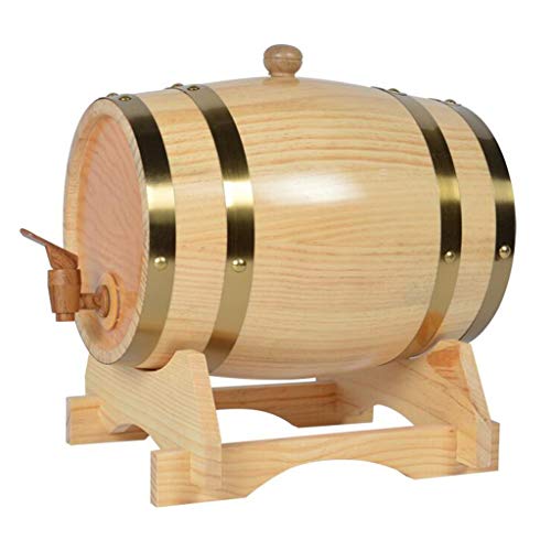 Producción de vino Barriles De Vinificación Barril De Vino Barril De Vino Almacenamiento De Vino De Elaboración Casera Cubo De Almacenamiento De Whisky con Grifo (Color : Wood, Size : 50L)