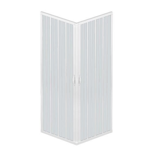 Rollplast BLUN2CONCC28080080 - Mampara para ducha, PVC, 80 x 80 x 185 cm, 2 puertas laterales, color blanco