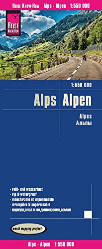 Alpes, 1:550.000. Mapa de carreteras impermeable. Reise Know-How.: reiß- und wasserfest (world mapping project) (Alps (1:550.000))
