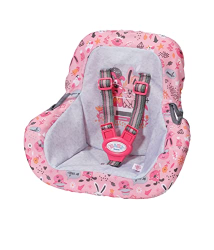 BABY Born Silla de Coche 832431 - Accesorios de alta calidad para muñecas BABY Born de 36 y 43cm - Incluye sillita de coche en tela y cinturón de seguridad - Lavable a mano - Edad: 3+ años