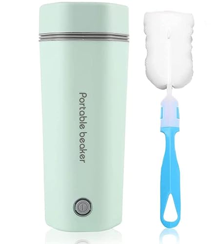 Hervidor Agua Electrico, Hervidor de Agua Eléctrica de Viaje 350ML, Mini Hervidor Eléctrico Portátil, Apagado Automático, Taza de Calefacción para Hacer Leche, Café y Té (verde)