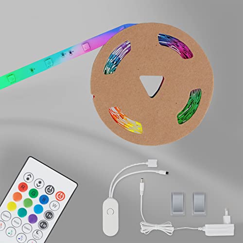 Briloner - Tira LED RGBIC 3m, tira de luz LED RGB mágica, controlada por música, sensor de música, control remoto, tira LED, barra LED, tiras LED RGBIC, 2311-090