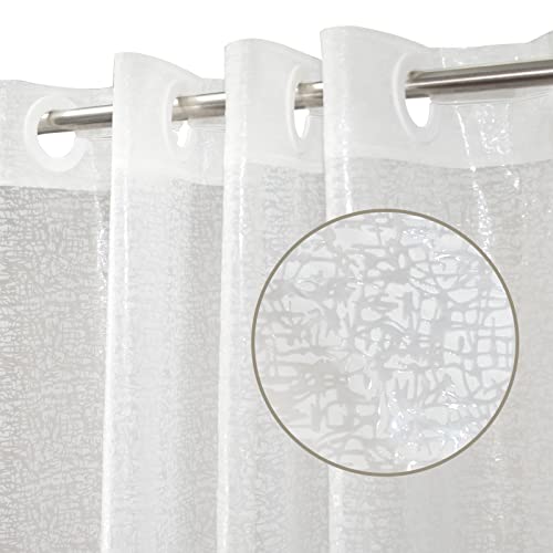 YISURE Cortina de ducha sin gancho, 180 x 200 cm, transparente, impermeable, con dobladillo magnético, lavable para bañera, ancho 180 x 200 cm de altura