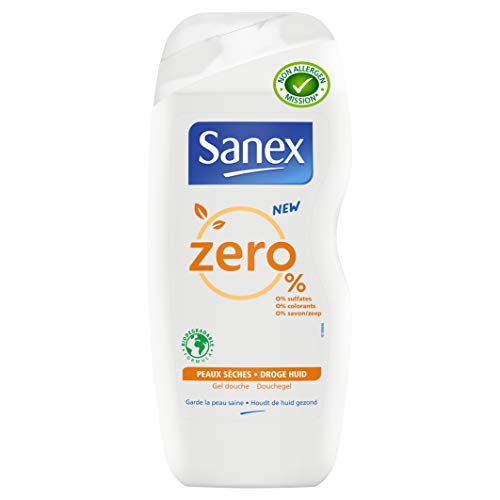 Sanex Gel de ducha Zero% Biodegradable Piel Seca - 250 ml - Paquete de 1