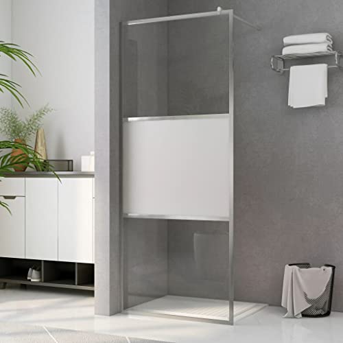 Muro de ducha con vidrio ESG medio esmerilado 90x195 cm con espesor de cristal: 5 mm