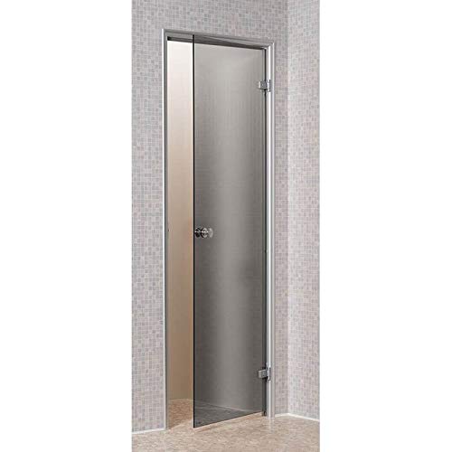 Desconocido Puerta para baño Turco Transparente 80 x 190 cm Marco de Aluminio