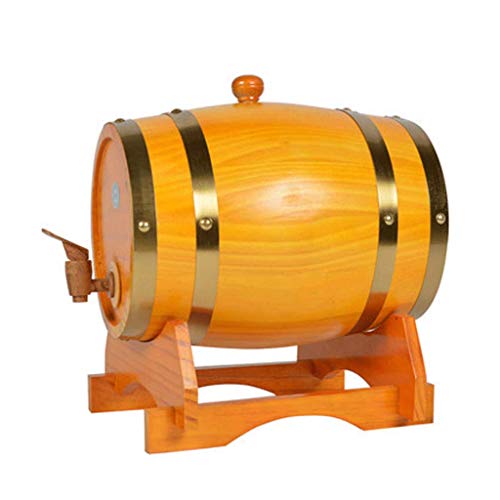 Toneles para vino, 3L-50L Oak Barrel Wine Barrels Wine Barrel Wine Level Decoración del hogar Barril de vino Barril de cerveza Madera Color (Color : Yellow, tamaño : 50L)