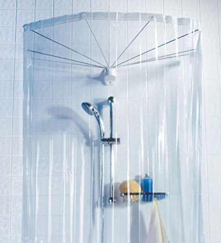 Spirella colección Ombrella, Cabina baño (Cortina y Estructura), 100% PVC, Transparente, 200 x 170