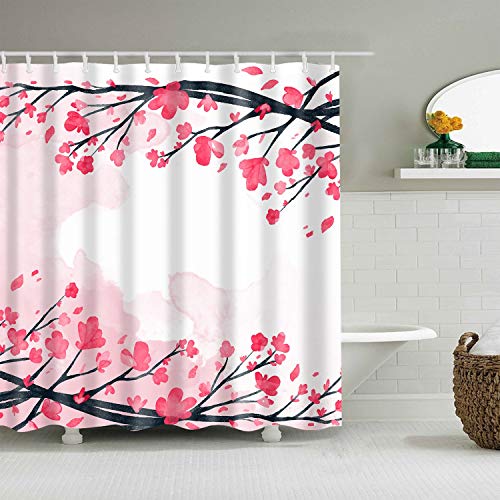 XCBN Cortina de ducha impermeable con estampado de rosas de girasol, para decoración del hogar, lavable, pantalla de baño A3, 180 x 180 cm