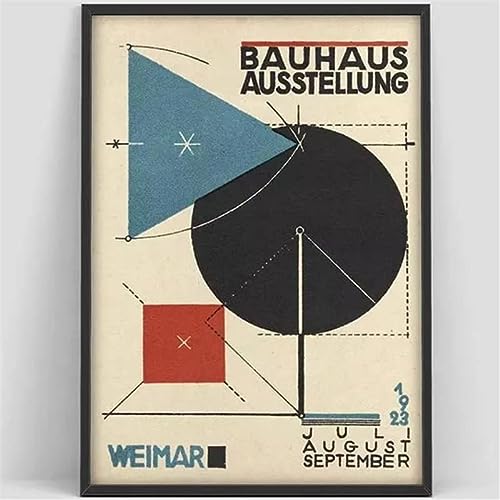 MPET Bauhaus Staircase Posters and Prints, Weimar 1923 Bauhaus Wall Art Picture, Frameless Canvas Painting A6 45x60cm