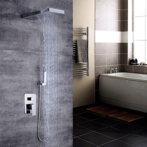 TaNeHaKi Conjunto de ducha empotrado,Set de ducha con 22x50cm alcachofa de ducha,Conjunto de ducha empotrada sistema de ducha,Ducha cuerpo de latón