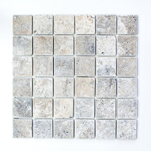 Azulejos de mosaico de piedra natural, color blanco y gris plata, estilo antiguo para suelo de pared o baño, ducha de cocina, espejo de cocina, revestimiento de pared, placa de mosaico