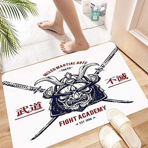 Alfombra de Baño Alfombra de Ducha Antideslizante,Japonés, angustiado Rústico Destacado Obra gráfica de Top , Suave y acogedora, Agua súper Absorbente, Antideslizante, para Dormitorio de baño 50x80 cm