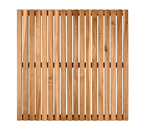 WENKO Tarima de baño Indoor & Outdoor Acacia, de madera de acacia con certificado FSC® para interiores y exteriores, ideal para ducha, sauna y piscina, reverso antideslizante, (An. x P): 55 x 55 cm