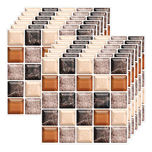 12Pcs Mosaico Adhesivo de Azulejo, Vinilos De Pared Decorativos Azulejos Adhesivos Cocina Vinilo Pared Vinilo Adhesivo Azulejos Adhesivos Baño Vinilos Adhesivos Para Cocinas mosaico pegatinas 20X20cm