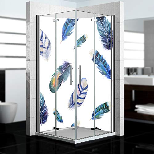 Dedeco - Panel de ducha de esquina de aluminio con diseño: Boho V1, 2x 90x200 cm, perfecto como pared posterior de baño para reemplazo de azulejos, apto para muchos baños