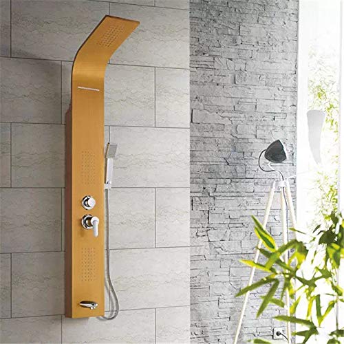 European Style Hand-Held Stainless Steel Wall-Mounted Shower Screen Hot and Cold Rain Spray Massage Air Bubbles Shower Column Bath Shower Set