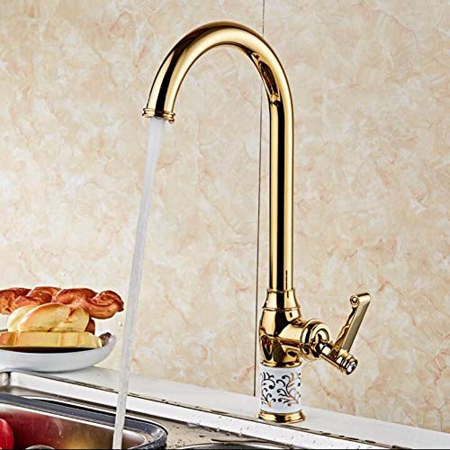 YHSGY Grifos de lavabo Rose Gold Kitchen Faucet Deck Mounted Brass Bathroom Basin Sink Faucet Single Lever Rose Gold Kitchen Mixer Tap