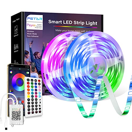 Tira LED 20M, PSTAR Bluetooth Luces LED Habitación 20 Metros RGB con Control Remoto y Controlador, Sincronización Musical, Tiras led RGB 24V, para la Salón, Dormitorio, Fiestas, TV, Bares