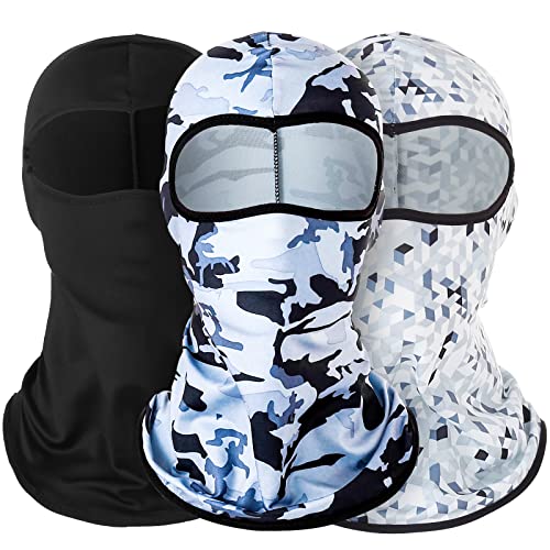 Jiuwtence Pasamontañas Campana Facial, 3 Unidades Caliente Mascarilla de Esquí Mascarilla Moto Multifuncional Completa Máscara UV Balaclavas para Clima frío Invierno Esquiar Snowboard Motociclismo