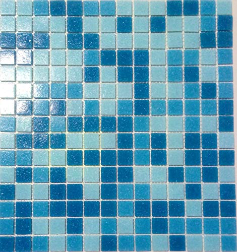 azul celeste Mosaico de vidrio Azulejos de mosaico ducha baño piscina