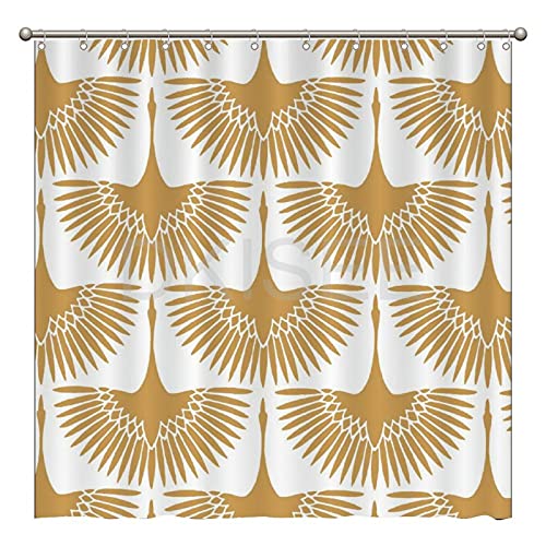 DKISEE Cortina de ducha de baño de 183 x 183 cm con ganchos, cortina de baño con gráfico Genevieve Gorder Flock