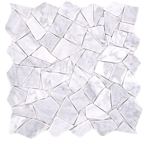 Mosaico de piedra natural mármol blanco carrara mate pared suelo cocina baño ducha ducha MOS44-30-2030