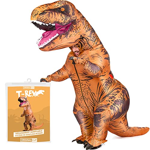 Disfraz Inflable XXL T-Rex | Disfraz de Dinosaurio | Tamaño Adulto | Poliéster | Cómodo de Usar | Resistente | Sistema Inflable Incluido | OriginalCup®