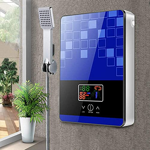 Calentador de agua eléctrico digital sin depósito de 6,5 kW para baño, ducha, juego de agua caliente, regulación de temperatura, protección contra sobrecalentamiento
