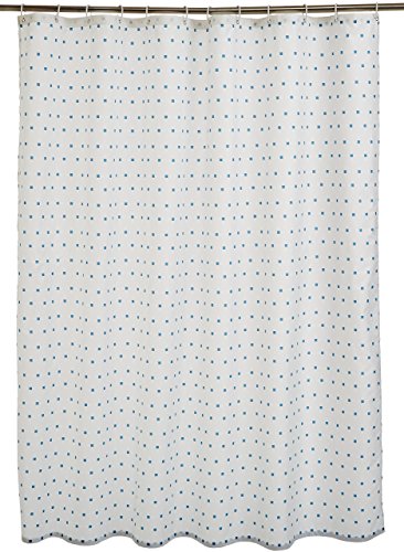 Amazon Basics - Cortina de ducha de tejido estampado (180 x 180 cm), Azul (Cuadros Azules)