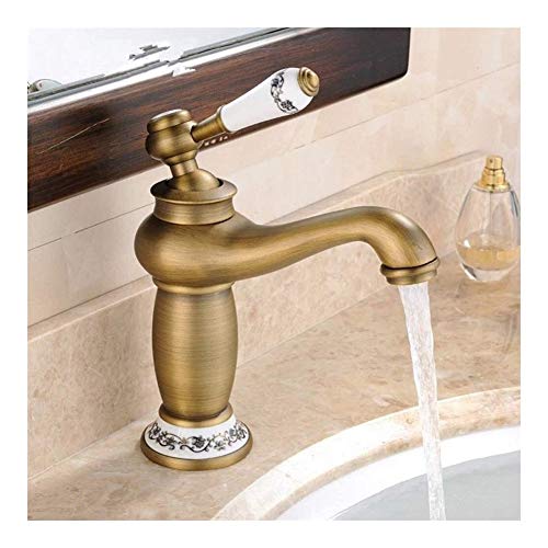 Grifo Lavabo Grifo Lavabo Cascada Latón nuevo bronce antiguo grifo mezclador con China de cerámica / porcelana Artes grifo del fregadero, cuarto de baño del grifo del lavabo, mezclador del baño