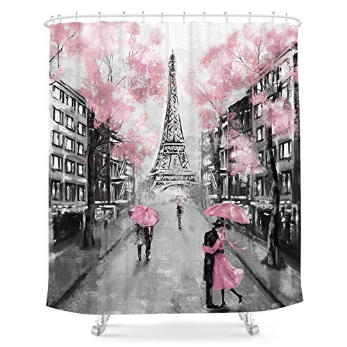 LIGHTINHOME - Cortina de ducha con pintura al óleo, diseño de París