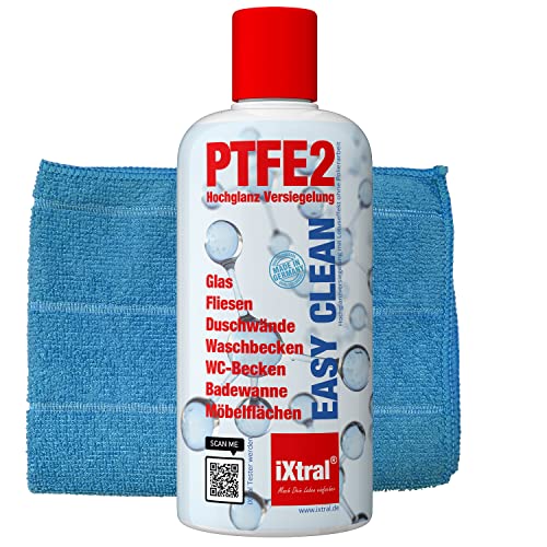 iXtral® PTFE2 Easy Clean - Sellado de alto brillo repelente a la suciedad, efecto loto para ducha, cristal, cerámica y porcelana