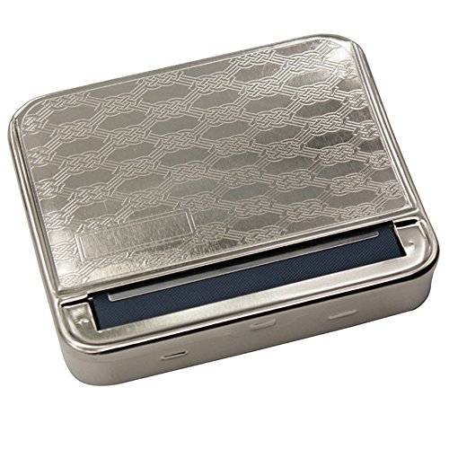 CiniYuklo Enrolladora automática de 70 mm, caja de metal para tabaco de cigarrillos Roll Up Grifería Lavabo de caño alto (plata, talla única)