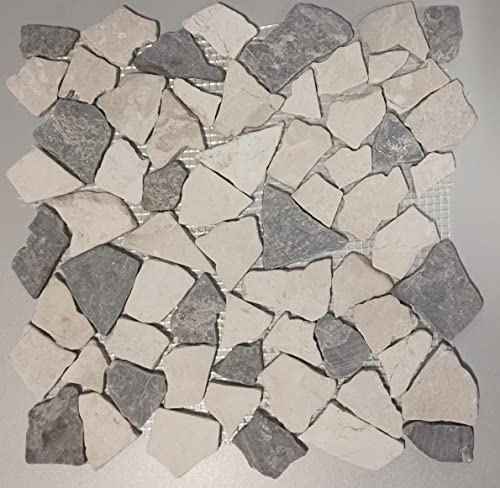 Mosaico de azulejos de mármol de piedra natural, gris, beige, rotura, cioto, gris, botticino para suelo, pared, baño, ducha, cocina, espejo, revestimiento de bañera, placa de mosaico