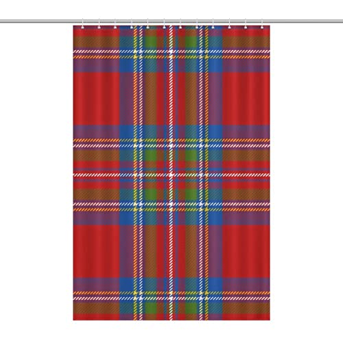 Cortina de ducha escocesa a cuadros Royal Stewart tartán opaca, impermeable, lavable, tela de poliéster, 48 x 72 pulgadas (122 x 183 cm)
