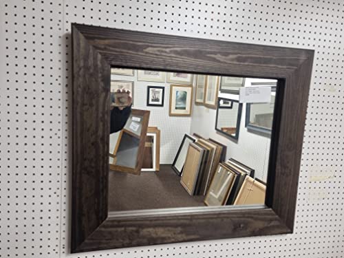 Modec Mirrors Espejo para Colgar en la Pared (67 x 57 cm), diseño de Pino, Color marrón Oscuro