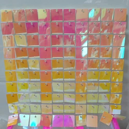 SAMCRY 18 Uds. Paneles de Fondo de Lentejuelas Doradas para Fiesta Fondo de Ducha decoración de Pared Cortina de Fondo Brillante 30x30cm-rosa Dorado