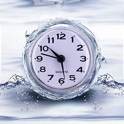 Aeloa Mini Reloj Impermeable Reloj de Pared Reloj Baño Reloj Ventosa Reloj de Baño Reloj de Succión para Ducha Lavabo Cocina (Blanco)