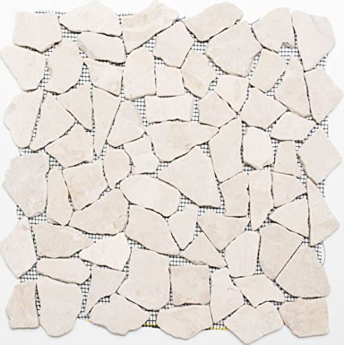 Mosaico de azulejos de mármol de piedra natural, color beige claro, para pared, baño, ducha, cocina, espejo, revestimiento de bañera, placa de mosaico