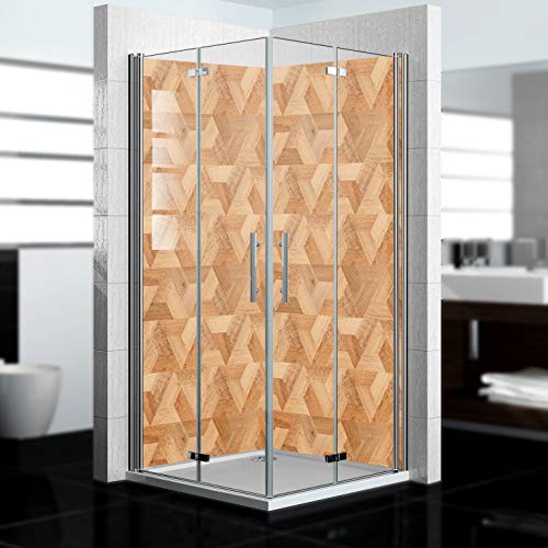 Dedeco - Panel de ducha de esquina de aluminio con diseño madera V4, lacado UV mate, 2 x 90 x 200 cm, perfecto como pared posterior de baño para reemplazo de azulejos, apto para muchos baños
