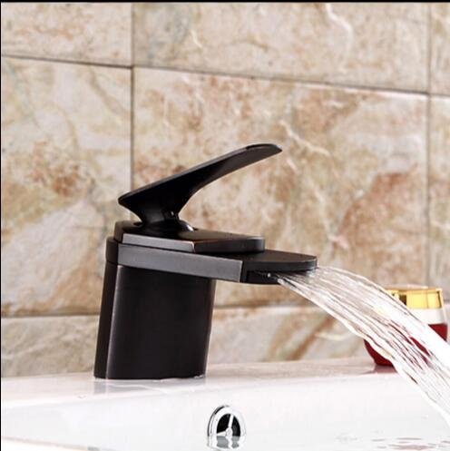 YHSGY Grifos de cocina Antiguo Níquel Cascada Faucet Baño Cuenca Grifo Mezclador Del Fregadero Con Dos Piezas De Plomería Mangueras Baño Grifo De Agua