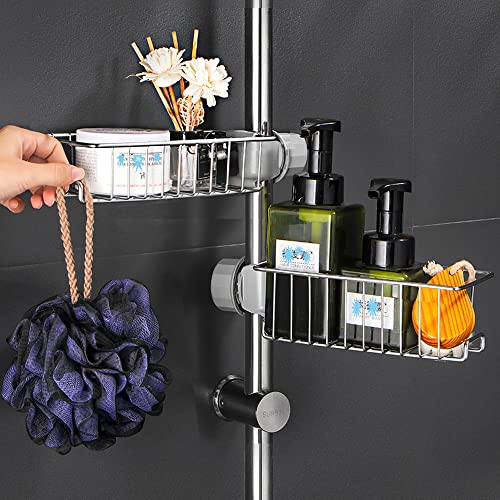 SHBaizoy Paquete de 2 Estanteria Ducha Acero Inoxidable,Estante de baño sin taladrar,Soporte para Jabón,para Baño/Cocina