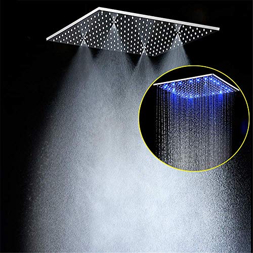 20'' Multi-Function LED Big Shower Head Ceiling Rain SUS304 Mirror Panel Rainfall SPA Mist Massage Shower
