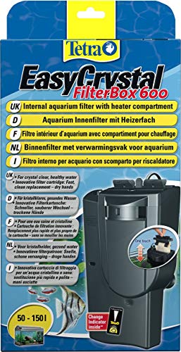 Tetra EasyCrystal FilterBox 600 - Filtro interior de acuario con compartimento para el calentador, procura agua cristalina y saludable, adecuado para acuarios de 50 a 150 litros